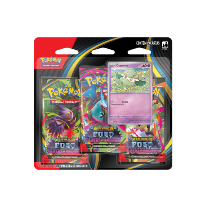 PTBR | Pokémon | Blister Triplo Fogo Fantasmagórico – Cottone