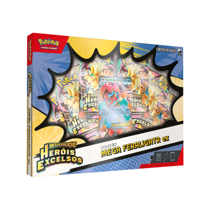 PTBR | Pokémon | Box Coleção Mega Feraligatr EX